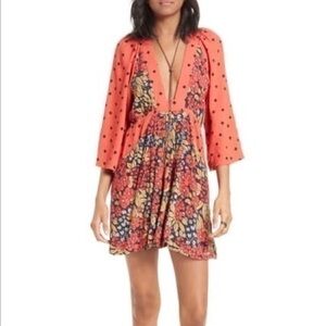 NWT Free People Orange Tilla Boho Minidress